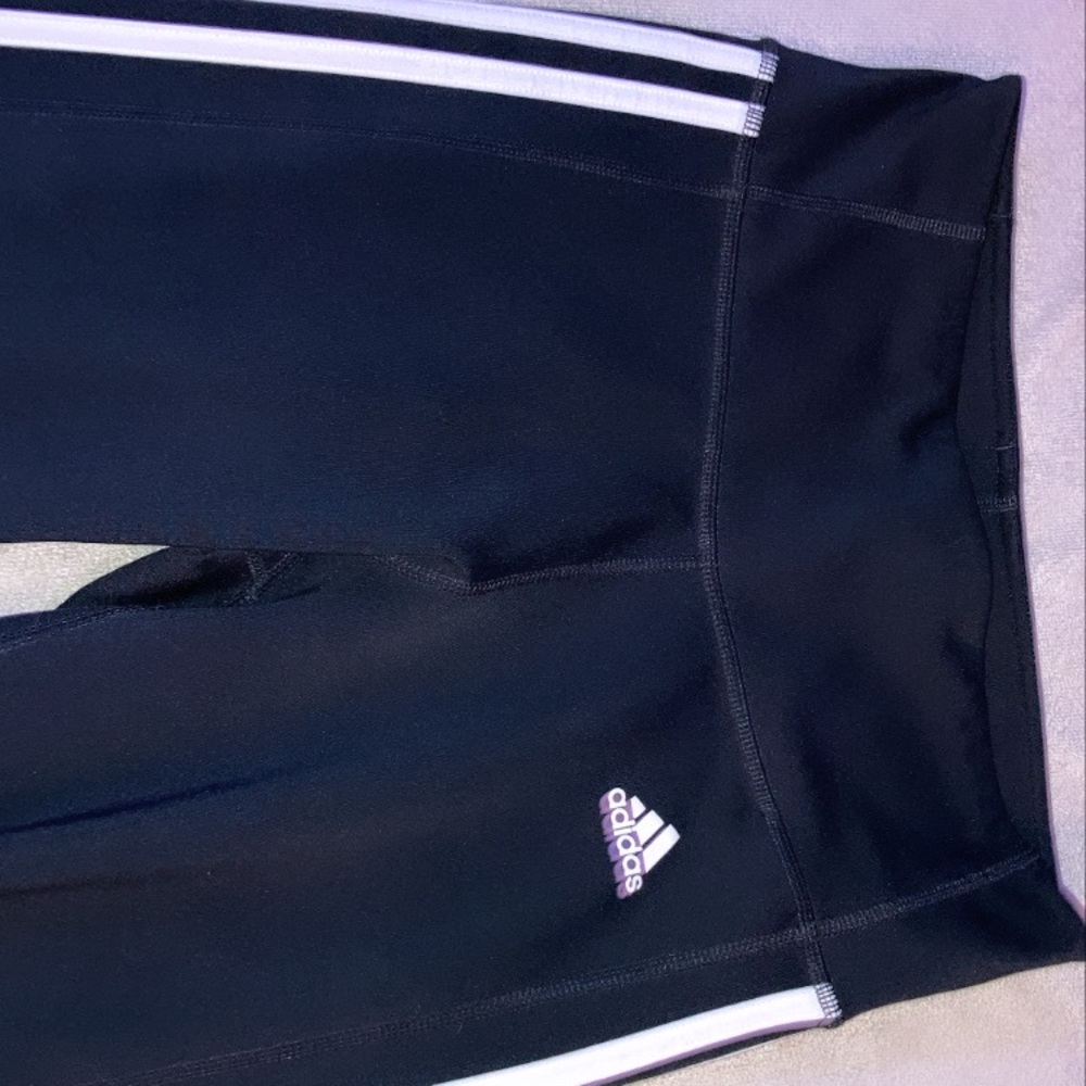 Adidas Climalite Leggings – Black with White Stripes